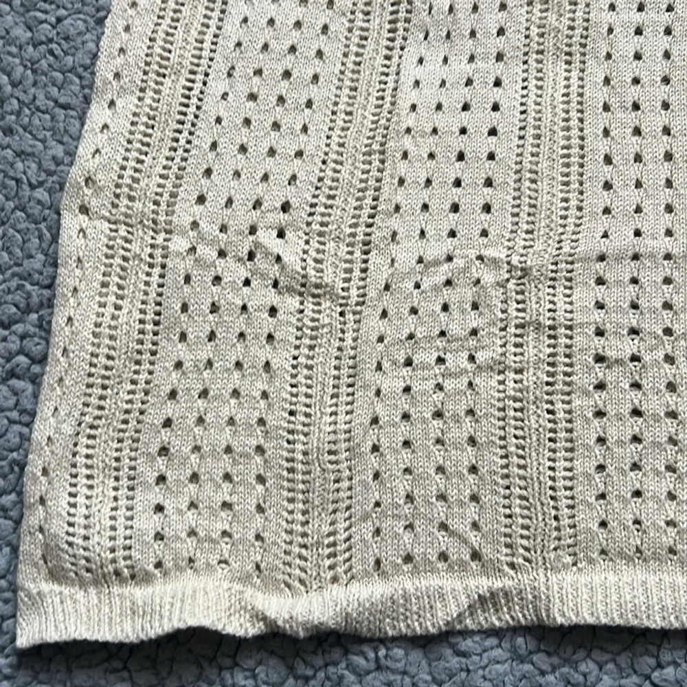 NWT MEROKEETY SHORT SLEEVE TIE WAIST CROCHET COVERUP